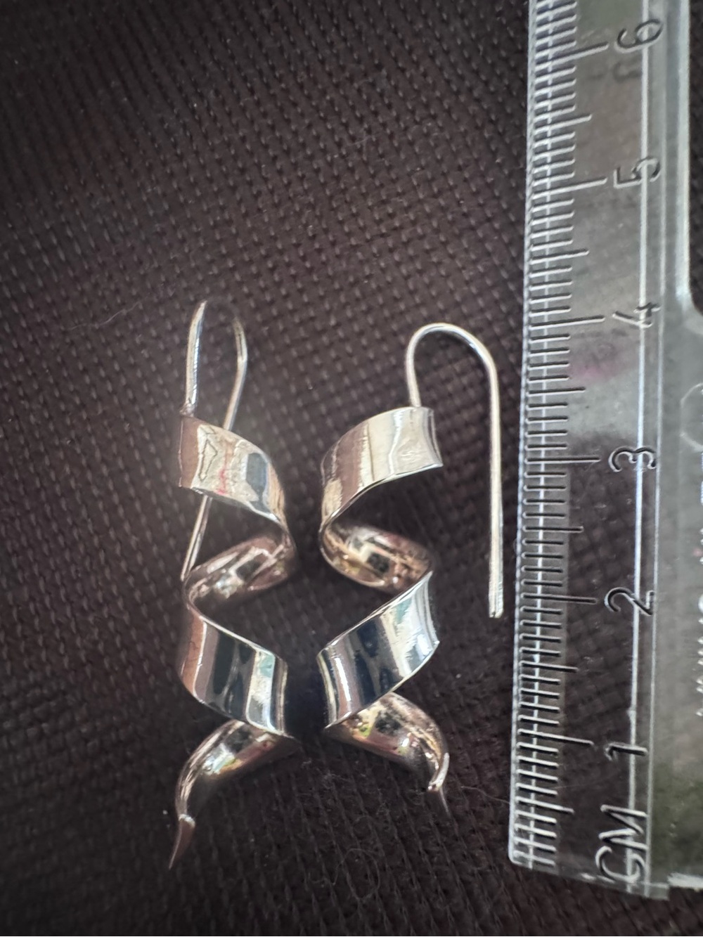 Sterling Silver Spiral Earrings - Picture 3 of 4